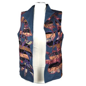 Coldwater Creek || Vintage Patchwork Quilted Textural Woman’s Vest Botanica XS